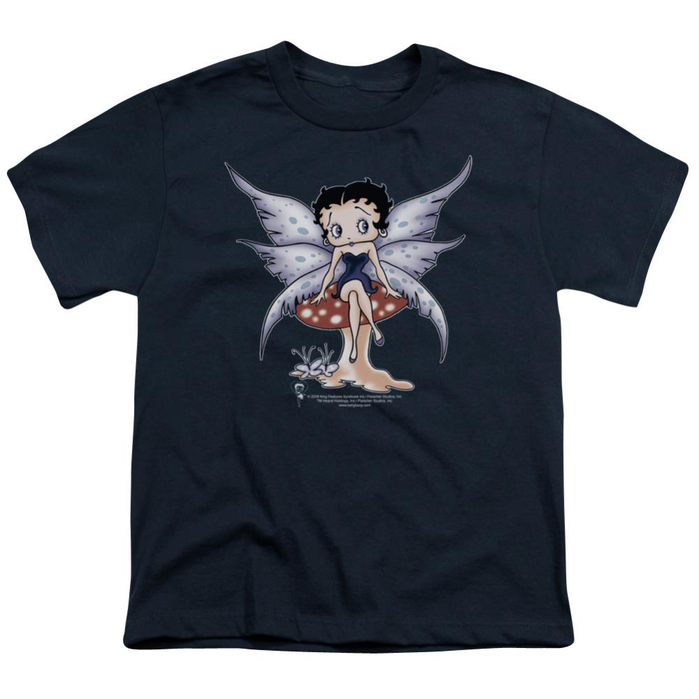 Betty Boop Mushroom Fairy Youth 18/1 100% Cotton Short-Sleeve T-Shirt