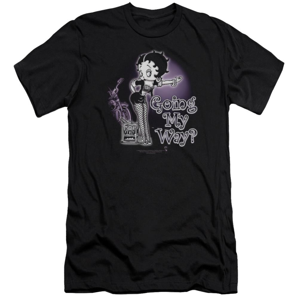 Betty Boop My Way Men's Ultra-Soft 30/1 Cotton Slim Short-Sleeve T-Shirt
