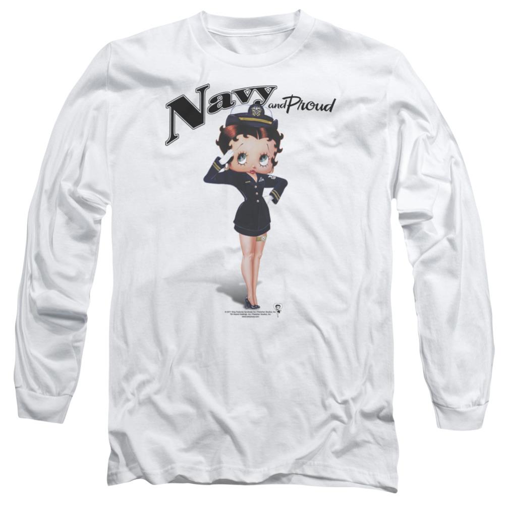 Betty Boop Navy Boop Men's 18/1 Cotton Long-Sleeve T-Shirt