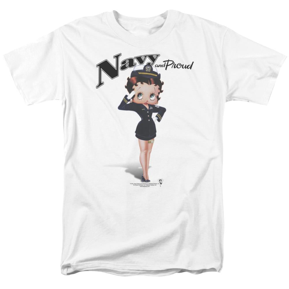 Betty Boop Navy Boop Men's 18/1 Cotton Short-Sleeve T-Shirt