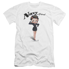 Betty Boop Navy Boop Men's Ultra-Soft 30/1 Cotton Slim Short-Sleeve T-Shirt