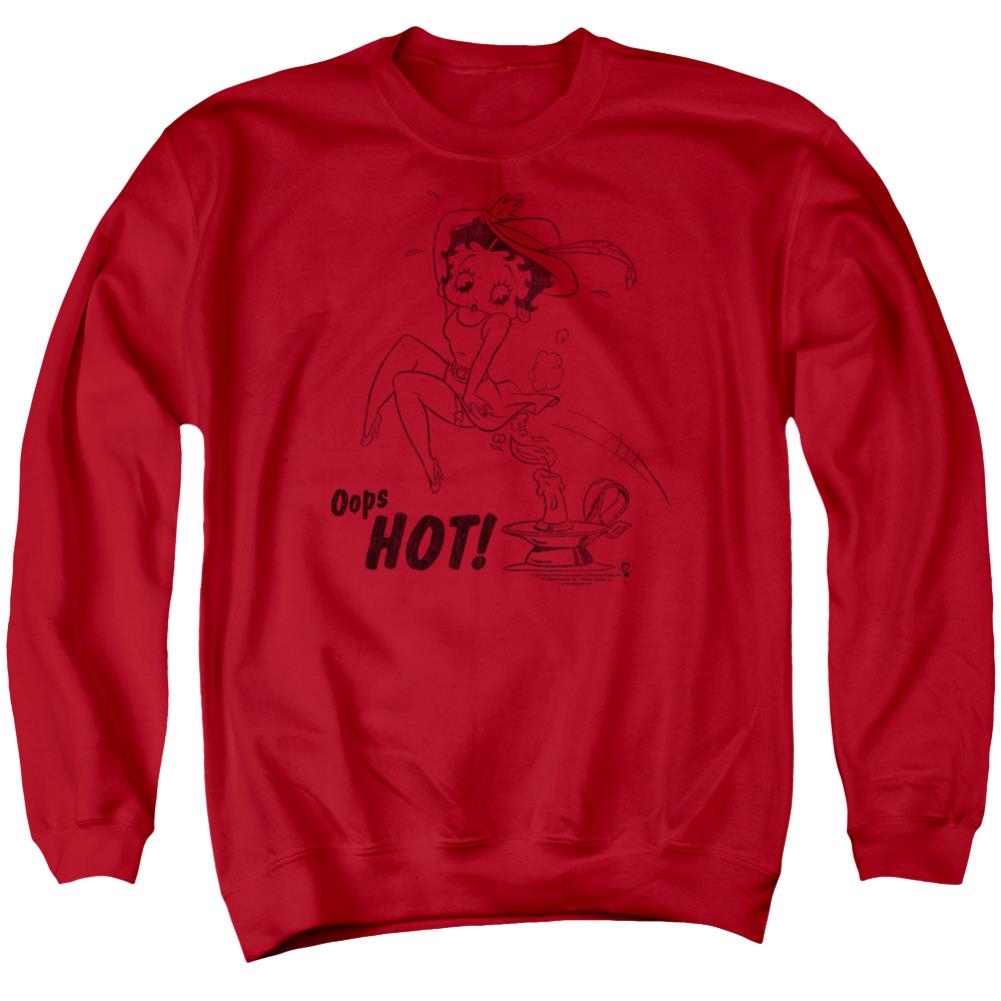 Betty Boop Nimble Betty Men's Crewneck 50 50 Poly Long-Sleeve T-Shirt