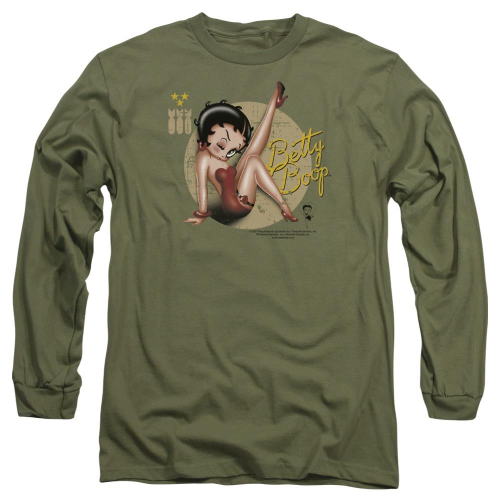 Betty Boop Nose Art Men's 18/1 Cotton Long-Sleeve T-Shirt