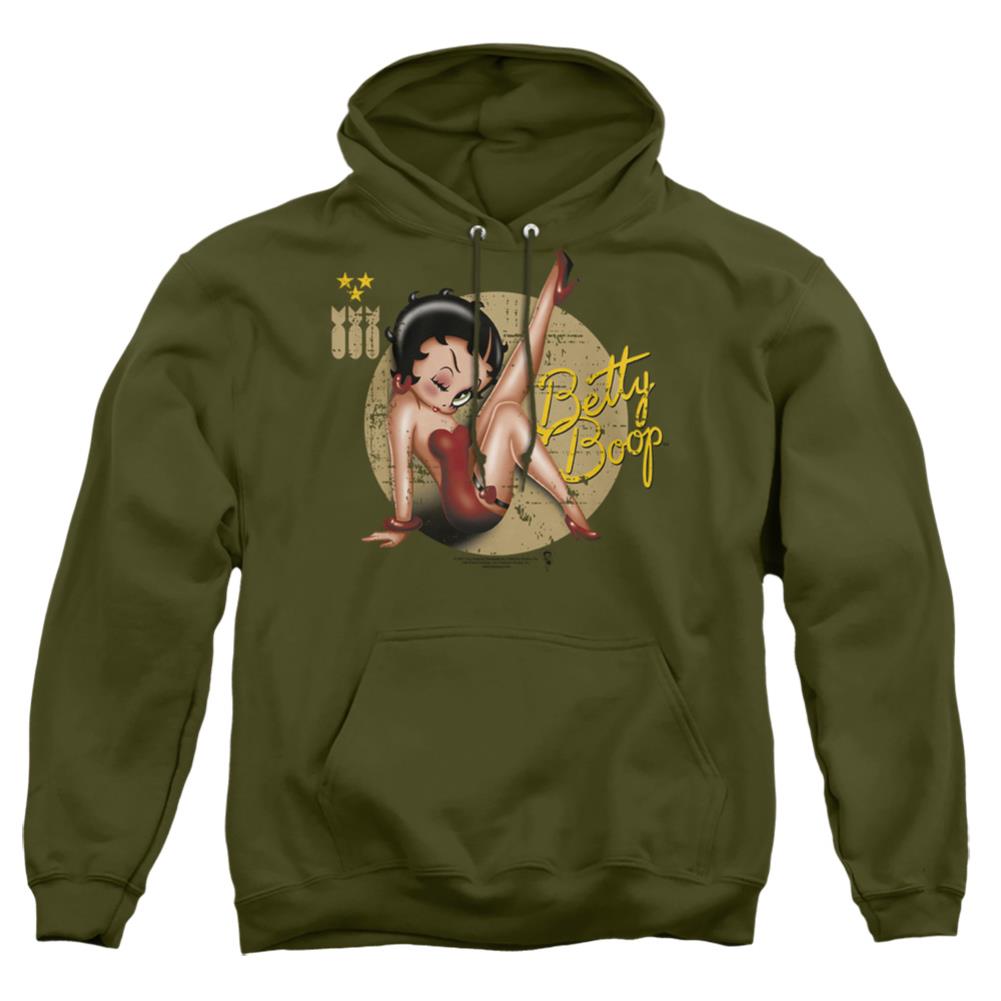 Betty Boop Nose Art Men's Pull-Over 75 25 Poly Hoodie