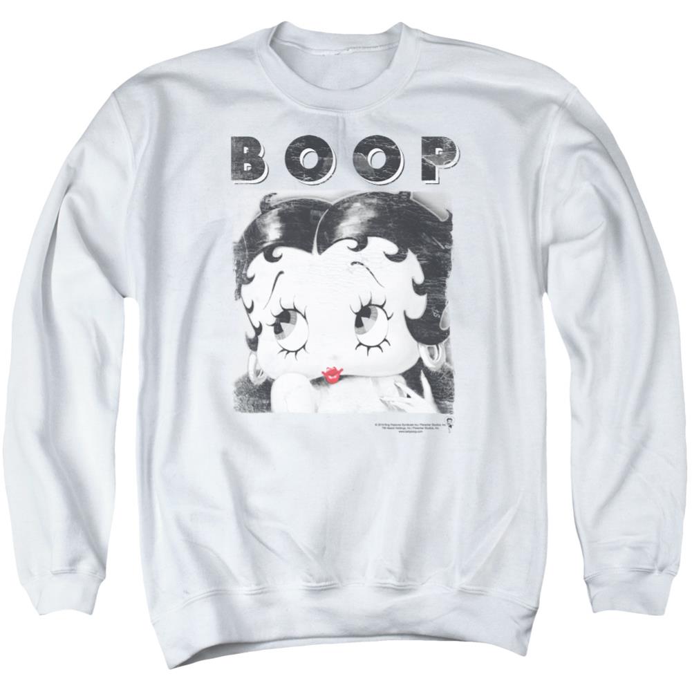 Betty Boop Not Fade Away Men's Crewneck 50 50 Poly Long-Sleeve T-Shirt