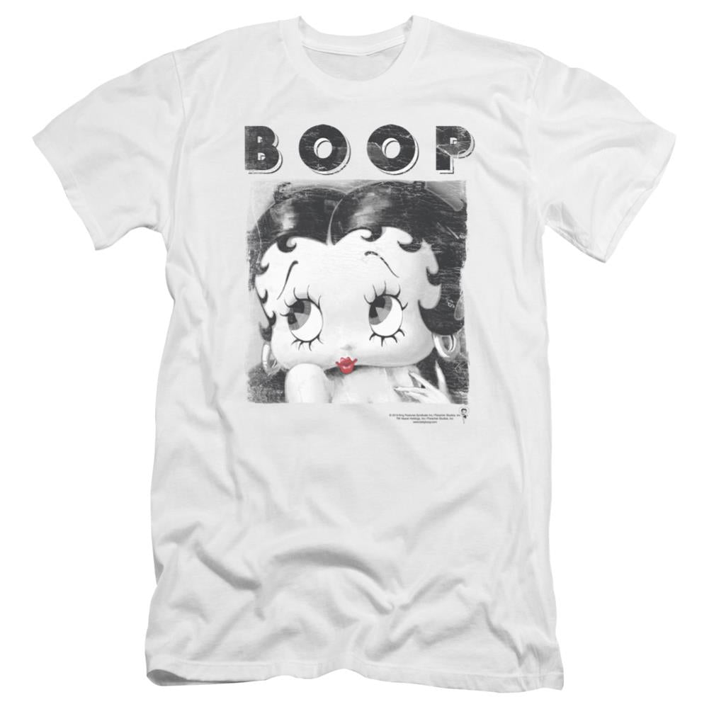 Betty Boop Not Fade Away Men's Ultra-Soft 30/1 Cotton Slim Short-Sleeve T-Shirt