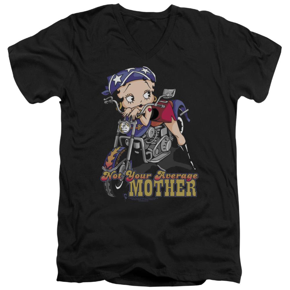 Betty Boop Not Your Average Mother Men's 30/1 Cotton Slim V-Neck T-Shirt