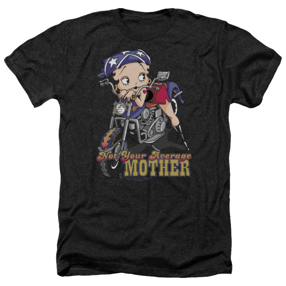 Betty Boop Not Your Average Mother Men's 30/1 Heather 60 40 Poly Short-Sleeve T-Shirt