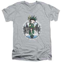 Betty Boop Nyc Men's 30/1 Cotton Slim V-Neck T-Shirt