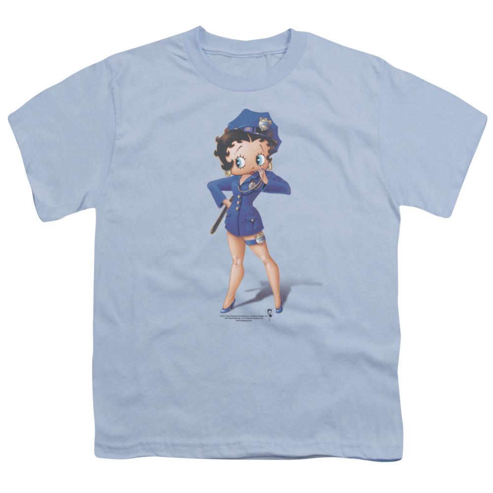 Betty Boop Officer Boop Youth 18/1 100% Cotton Short-Sleeve T-Shirt