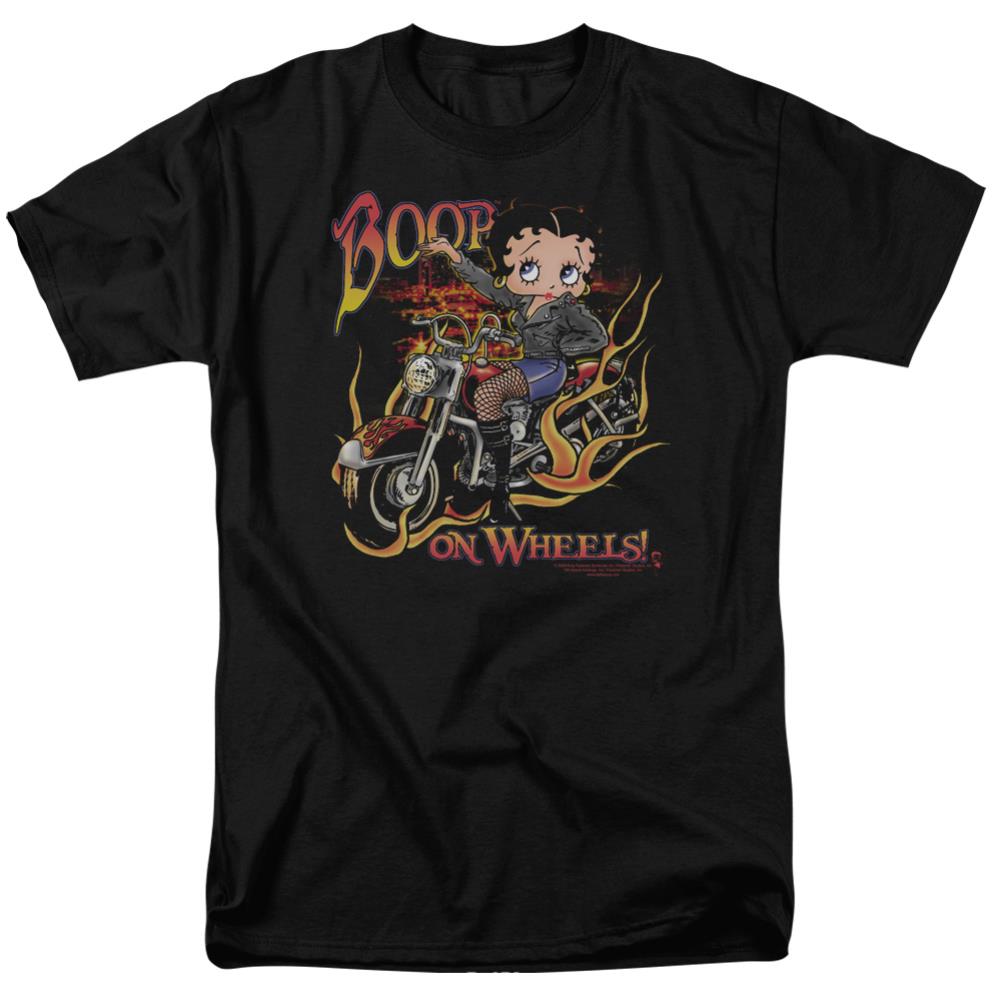 Betty Boop On Wheels Men's 18/1 Cotton Short-Sleeve T-Shirt