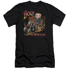Betty Boop On Wheels Men's Ultra-Soft 30/1 Cotton Slim Short-Sleeve T-Shirt