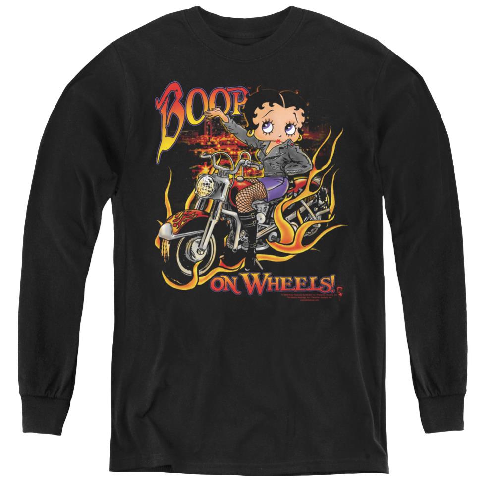 Betty Boop On Wheels Youth Long-Sleeve T-Shirt