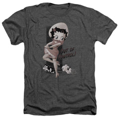 Betty Boop Out Of Control Men's 30/1 Heather 60 40 Poly Short-Sleeve T-Shirt