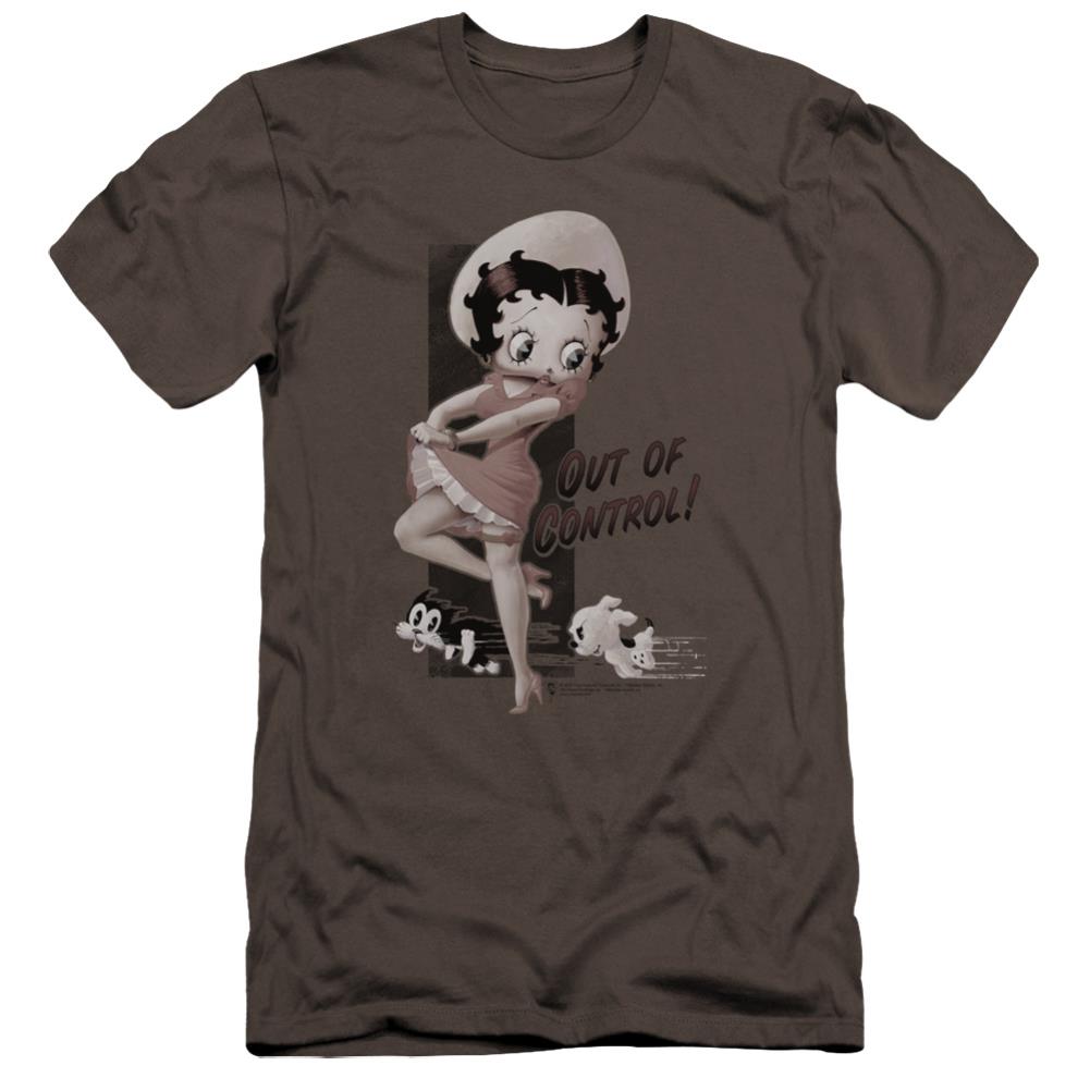Betty Boop Out Of Control Men's Ultra-Soft 30/1 Cotton Slim Short-Sleeve T-Shirt