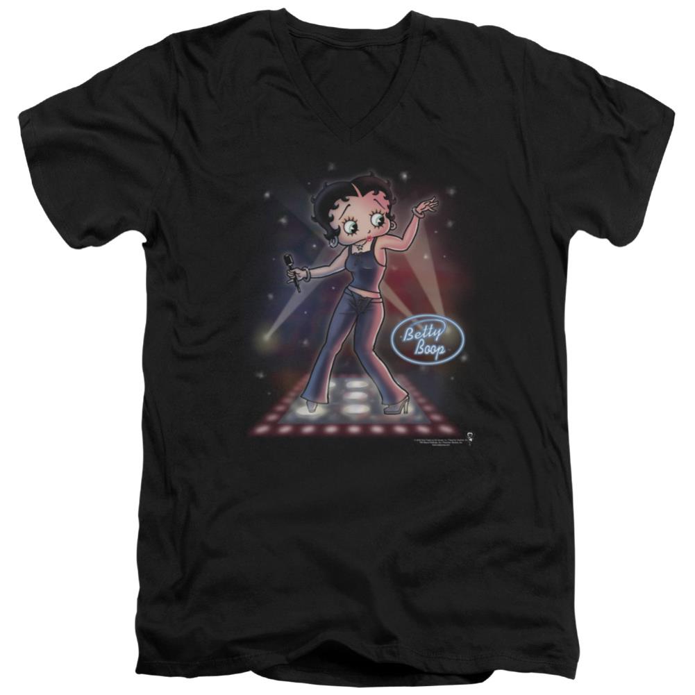 Betty Boop Pop Star Men's 30/1 Cotton Slim V-Neck T-Shirt