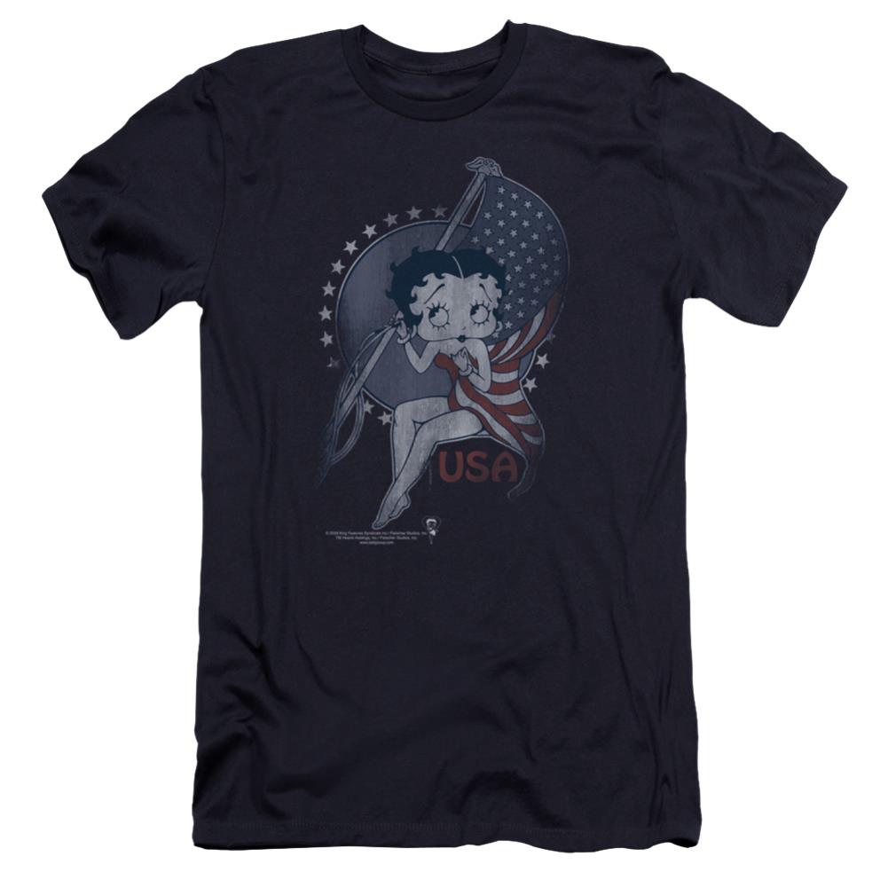 Betty Boop Proud Betty Men's Ultra-Soft 30/1 Cotton Slim Short-Sleeve T-Shirt