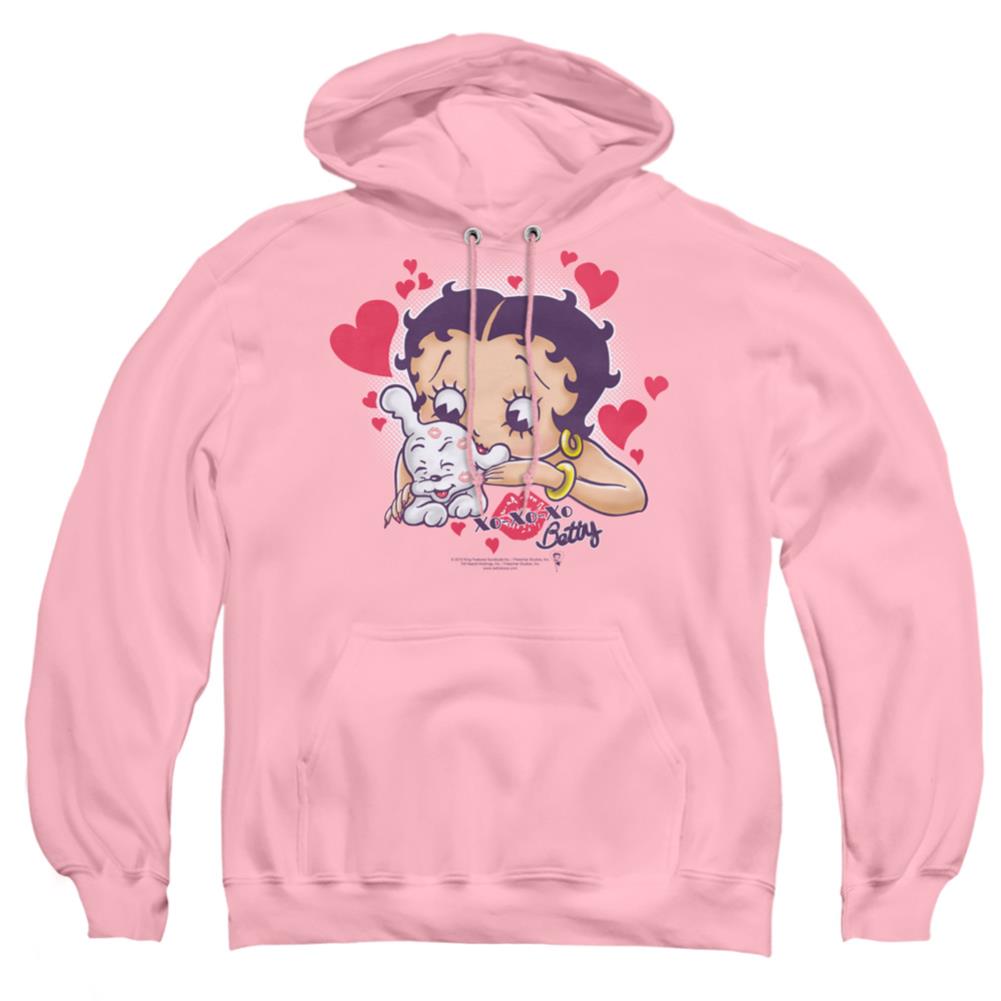 Betty Boop Puppy Love Men's Pull-Over 75 25 Poly Hoodie