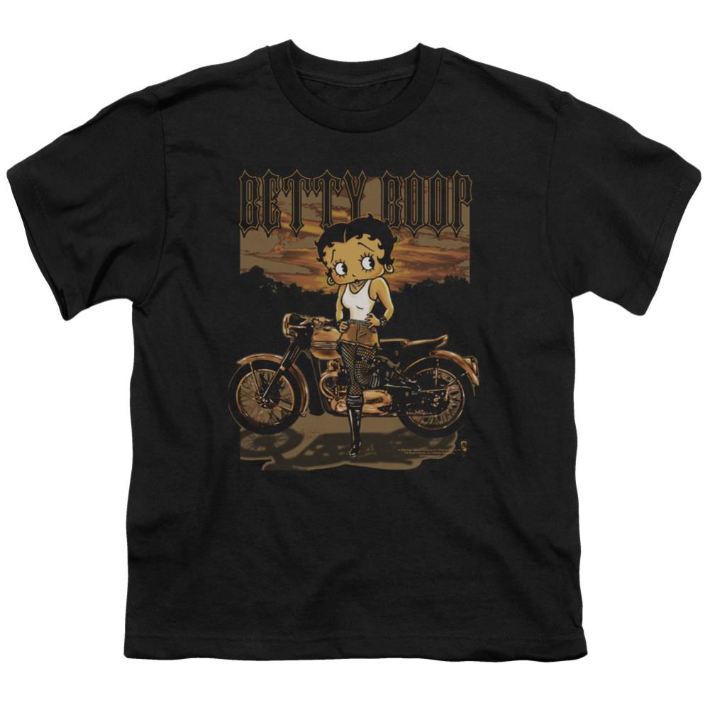 Betty Boop Rebel Rider Youth 18/1 100% Cotton Short-Sleeve T-Shirt