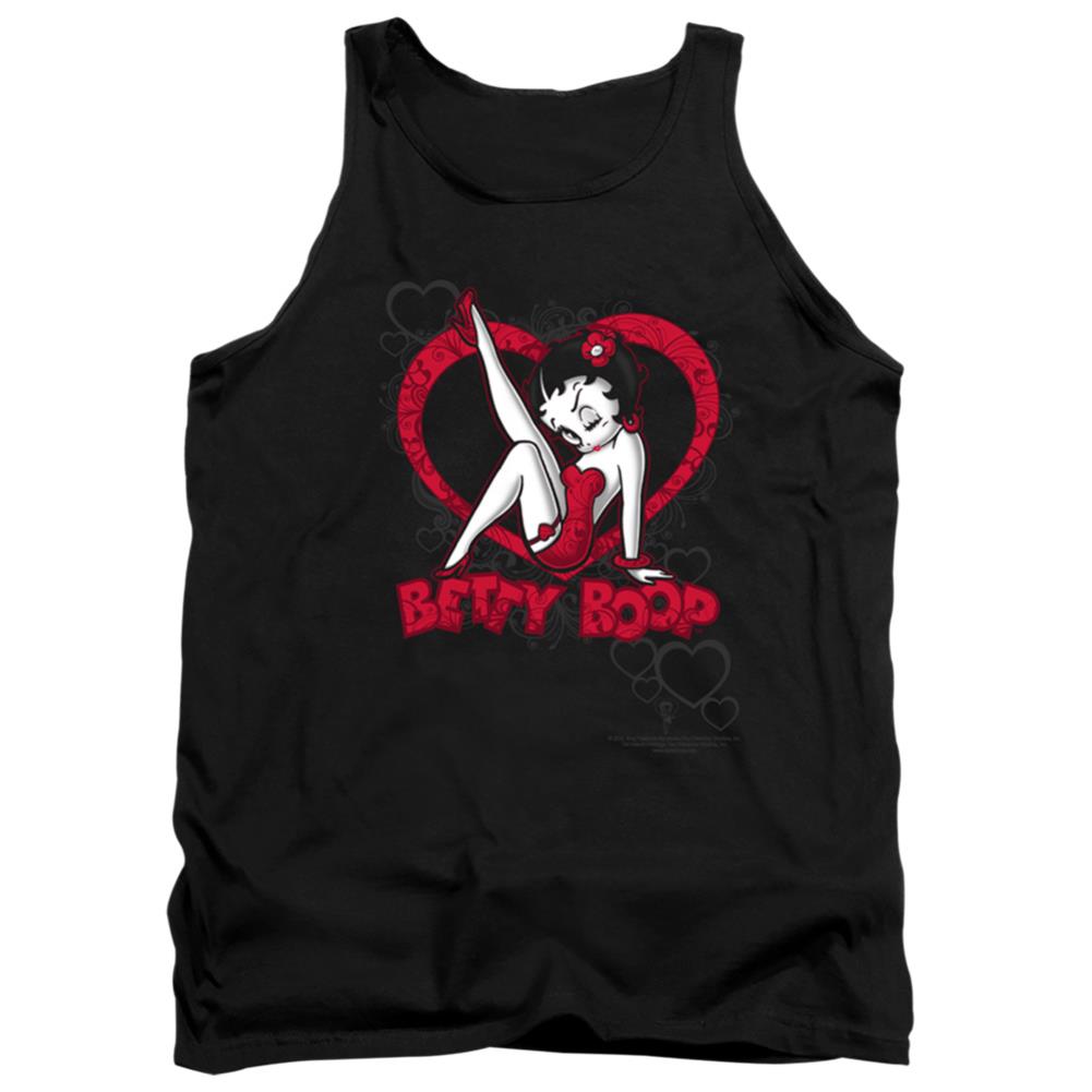 Betty Boop Scrolling Hearts Men's 18/1 Cotton Tank Top