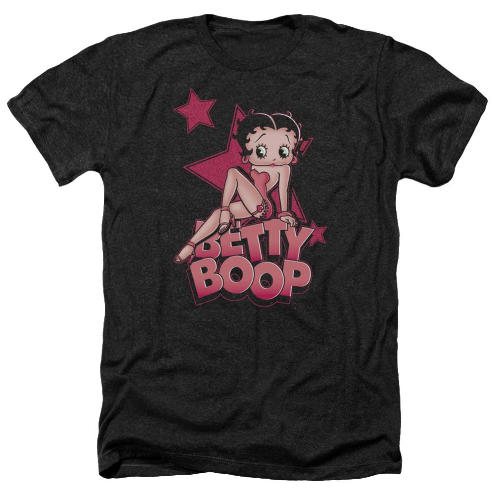 Betty Boop Sexy Star Men's 30/1 Heather 60 40 Poly Short-Sleeve T-Shirt