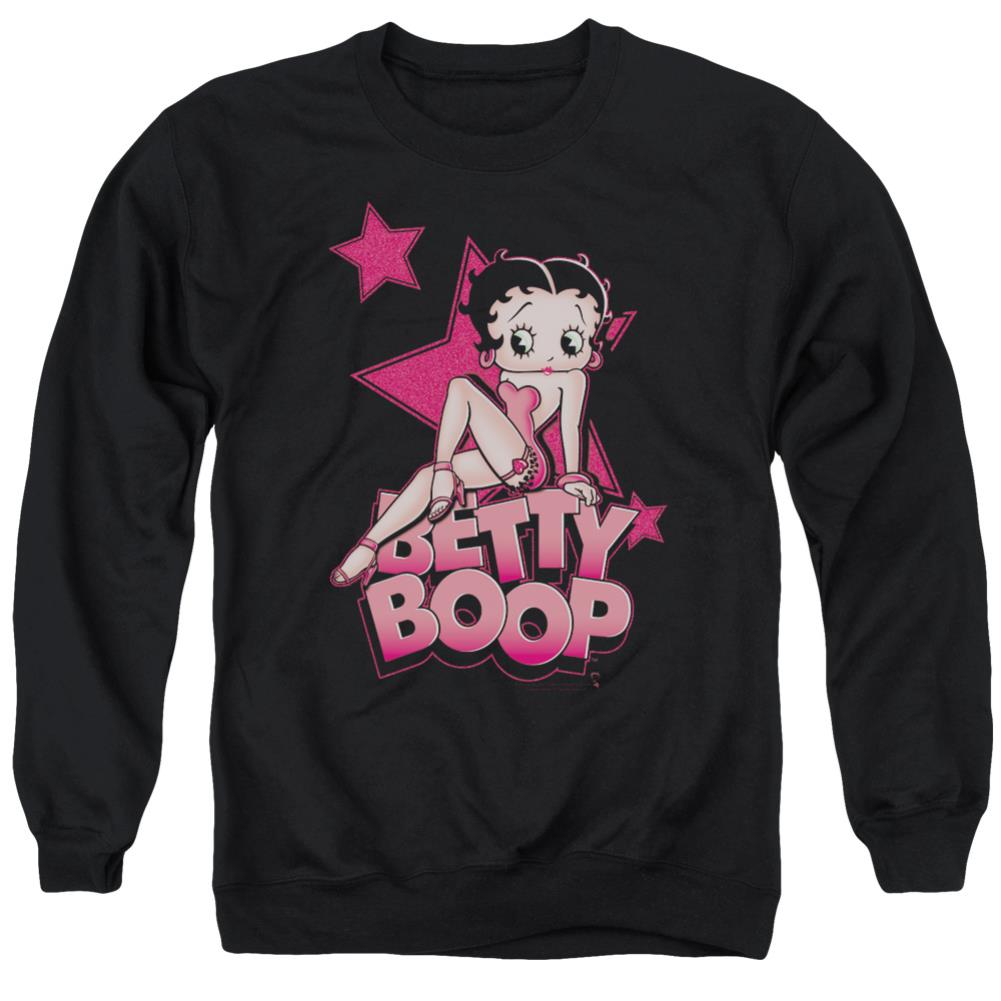 Betty Boop Sexy Star Men's Crewneck 50 50 Poly Long-Sleeve T-Shirt