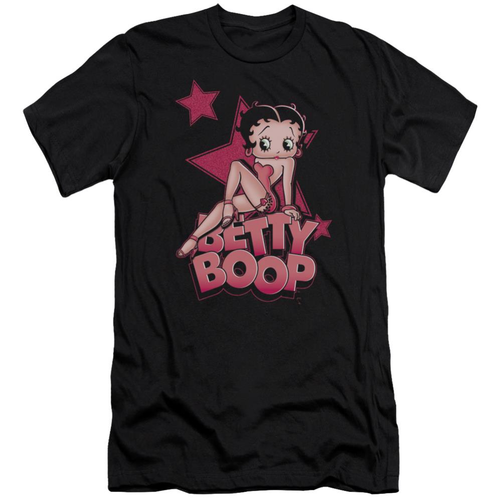Betty Boop Sexy Star Men's Ultra-Soft 30/1 Cotton Slim Short-Sleeve T-Shirt