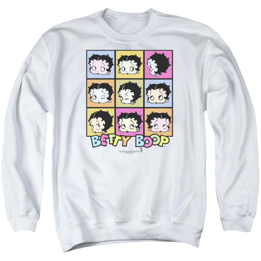 Betty Boop Shes Got The Look Men's Crewneck 50 50 Poly Long-Sleeve T-Shirt