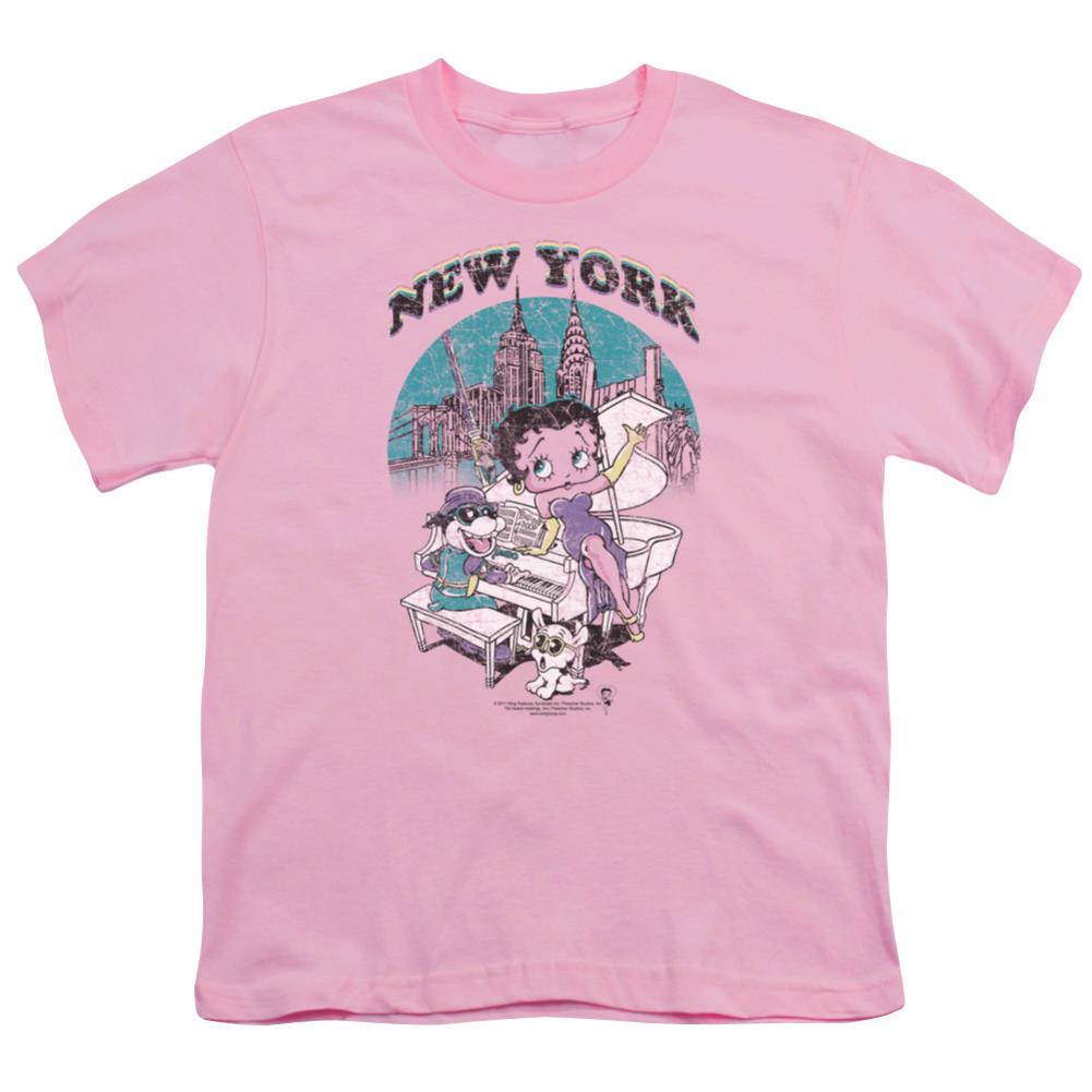 Betty Boop Singing In Ny Youth 18/1 100% Cotton Short-Sleeve T-Shirt
