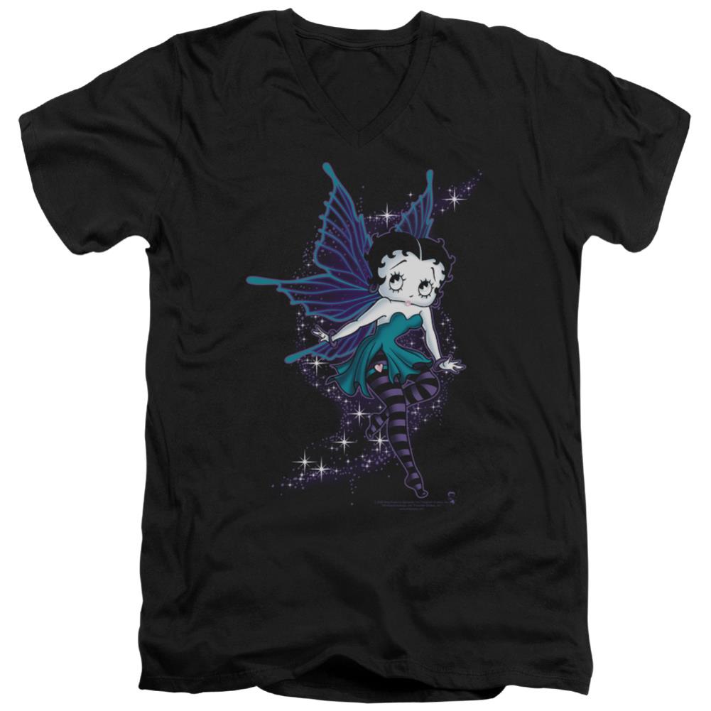 Betty Boop Sparkle Fairy Men's 30/1 Cotton Slim V-Neck T-Shirt