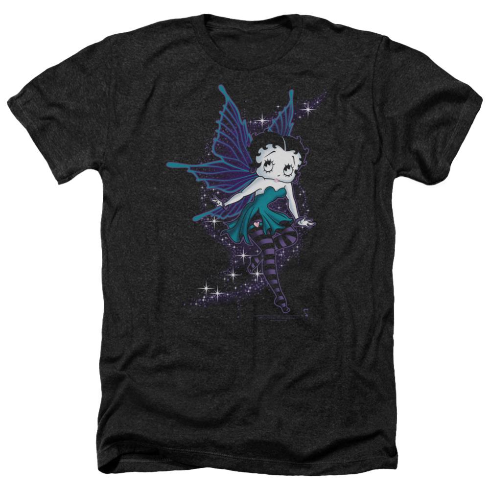 Betty Boop Sparkle Fairy Men's 30/1 Heather 60 40 Poly Short-Sleeve T-Shirt