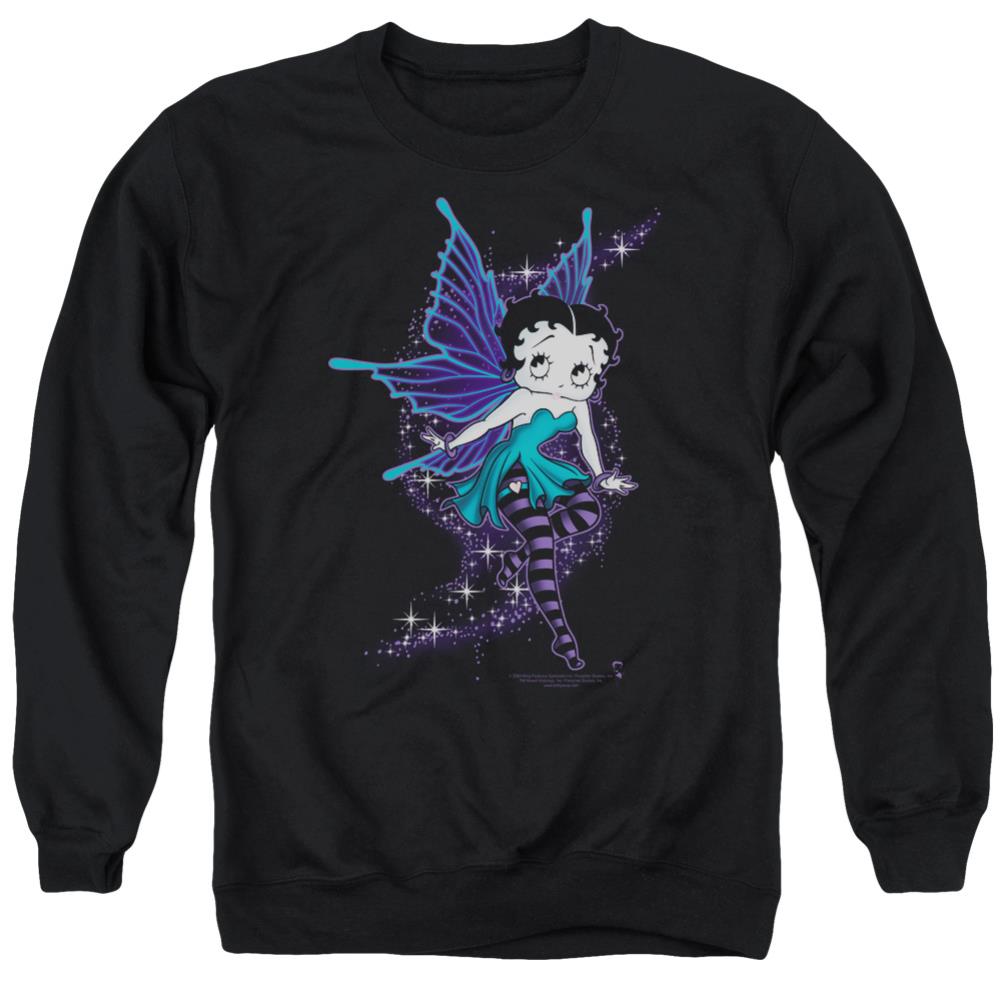 Betty Boop Sparkle Fairy Men's Crewneck 50 50 Poly Long-Sleeve T-Shirt