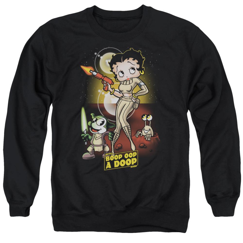 Betty Boop Star Princess Men's Crewneck 50 50 Poly Long-Sleeve T-Shirt