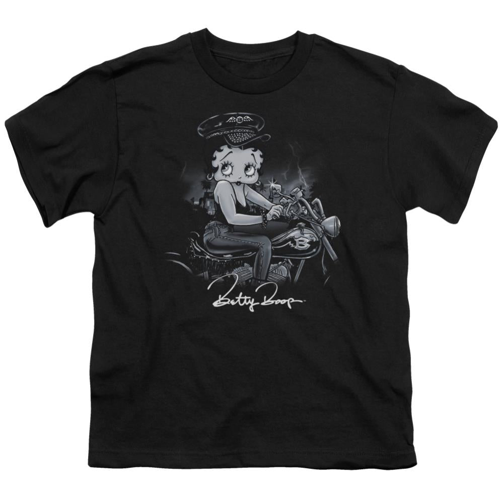Betty Boop Storm Rider Youth 18/1 100% Cotton Short-Sleeve T-Shirt