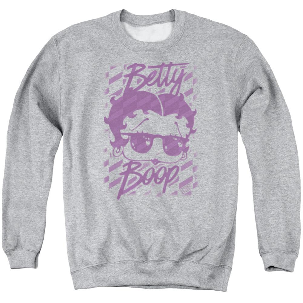 Betty Boop Summer Shades Men's Crewneck 50 50 Poly Long-Sleeve T-Shirt