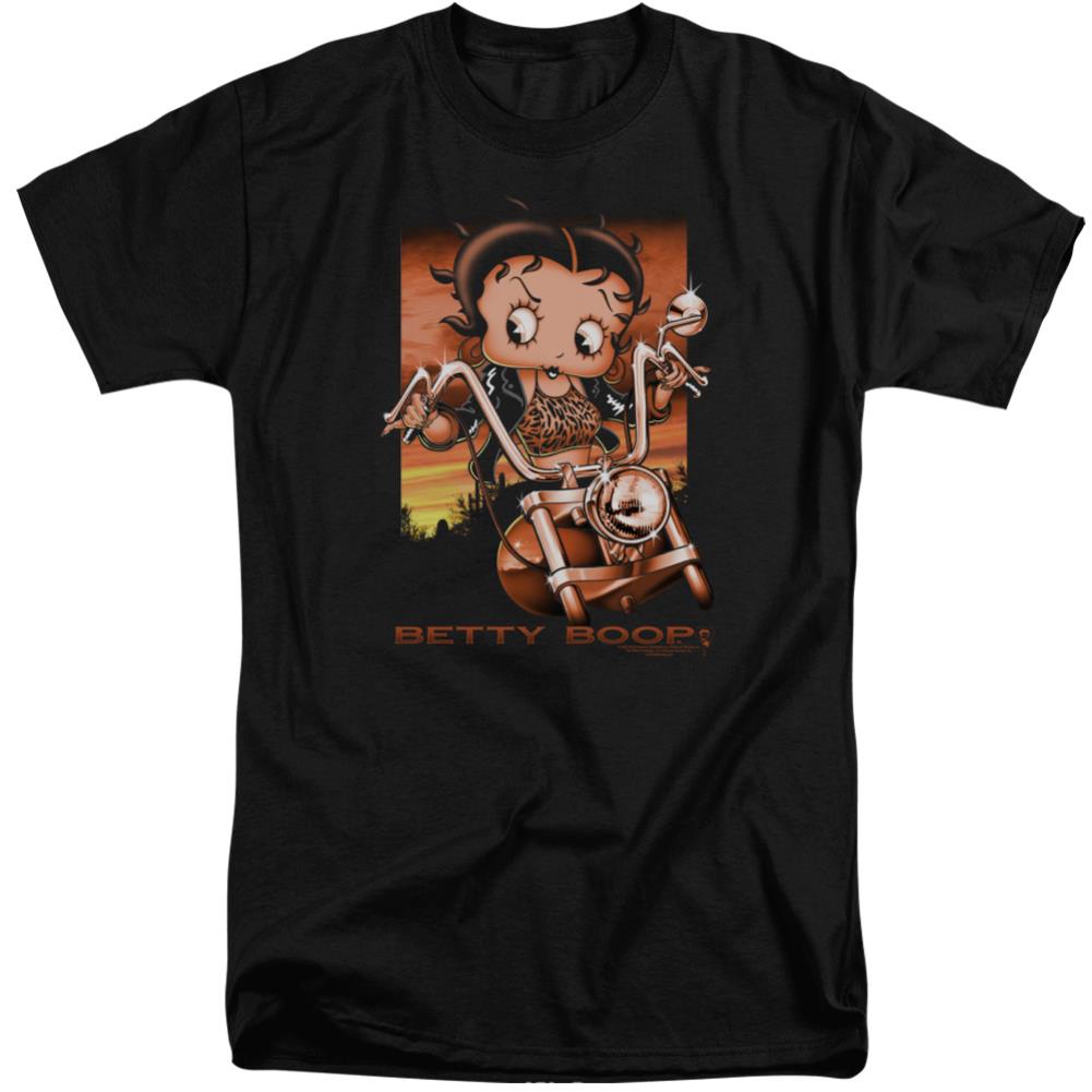 Betty Boop Sunset Rider Men's 18/1 Tall Cotton Short-Sleeve T-Shirt
