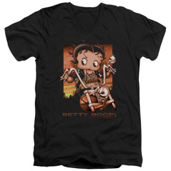 Betty Boop Sunset Rider Men's 30/1 Cotton Slim V-Neck T-Shirt