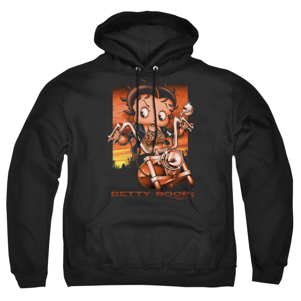 Betty Boop Sunset Rider Men's Pull-Over 75 25 Poly Hoodie
