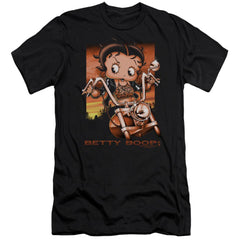 Betty Boop Sunset Rider Men's Ultra-Soft 30/1 Cotton Slim Short-Sleeve T-Shirt