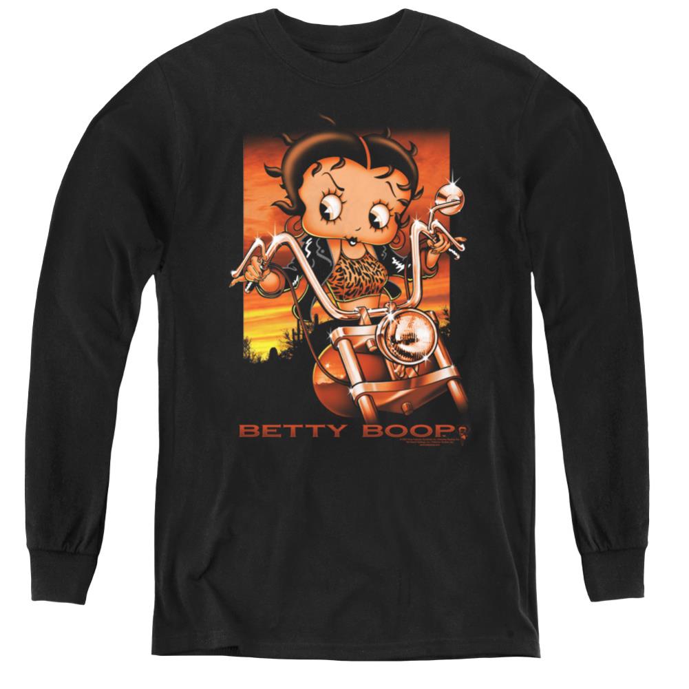Betty Boop Sunset Rider Youth Long-Sleeve T-Shirt