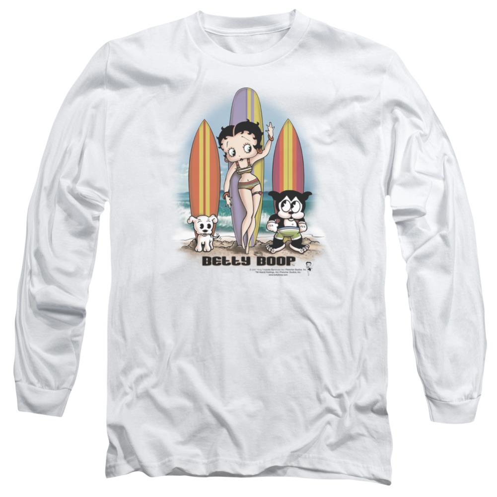 Betty Boop Surfers Men's 18/1 Cotton Long-Sleeve T-Shirt