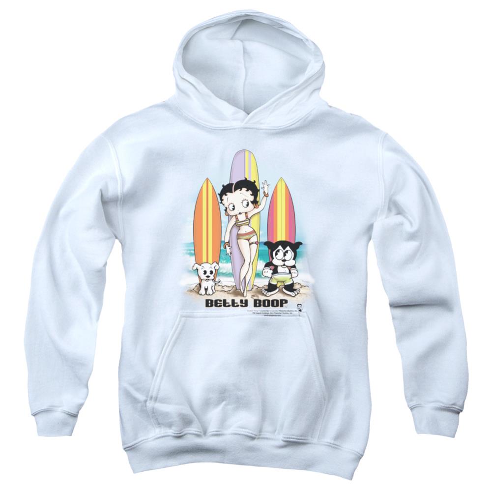 Betty Boop Surfers Youth Cotton Poly Pull-Over Hoodie