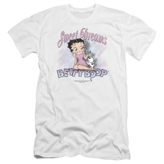 Betty Boop Sweet Dreams Men's Ultra-Soft 30/1 Cotton Slim Short-Sleeve T-Shirt