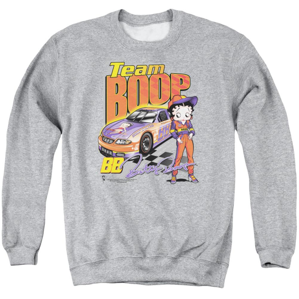 Betty Boop Team Boop Men's Crewneck 50 50 Poly Long-Sleeve T-Shirt