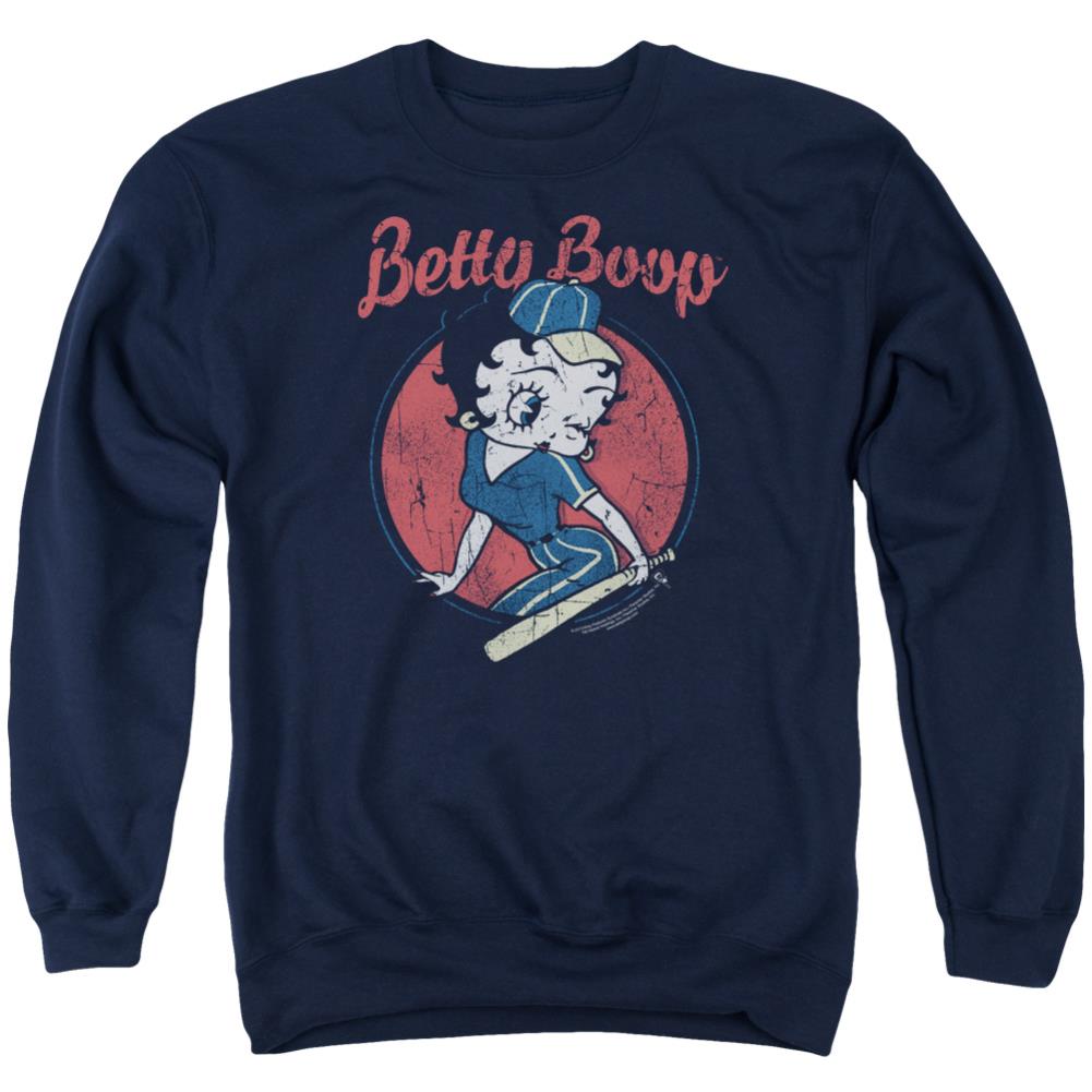 Betty Boop Team Boop Men's Crewneck 50 50 Poly Long-Sleeve T-Shirt
