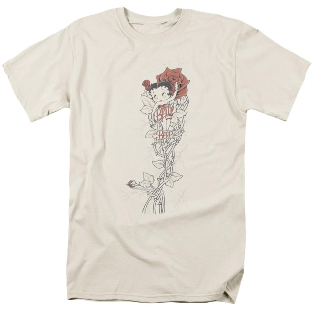 Betty Boop Thorns(Left Side Print) Men's 18/1 Cotton Short-Sleeve T-Shirt