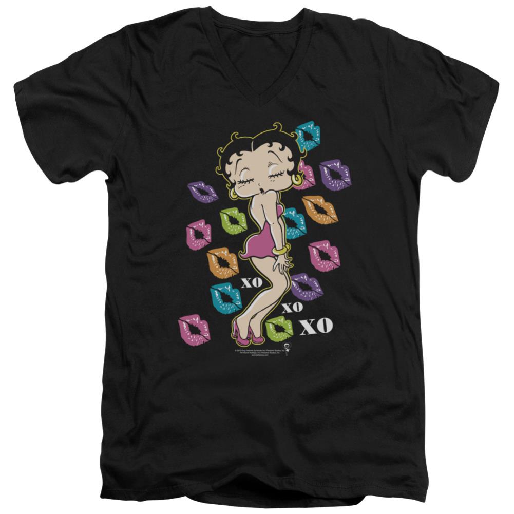 Betty Boop Tripple Xo Men's 30/1 Cotton Slim V-Neck T-Shirt