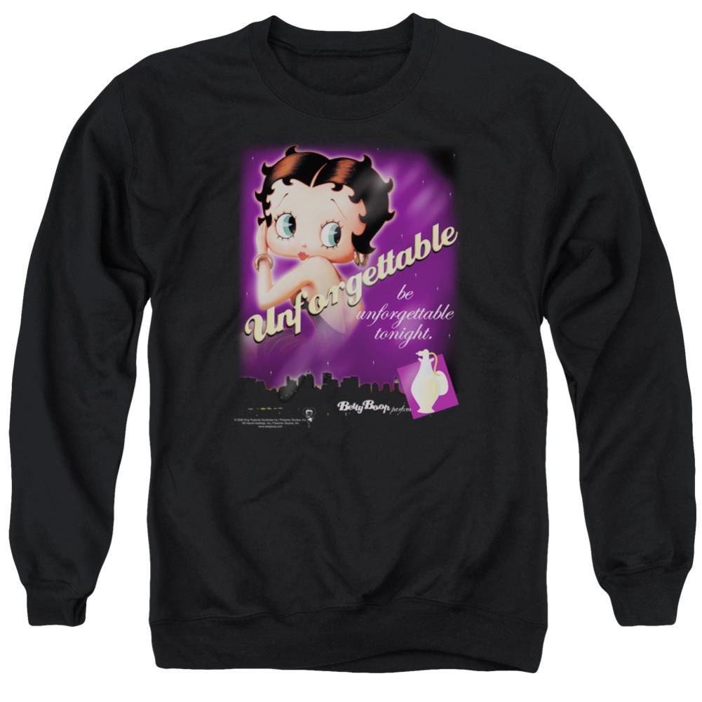 Betty Boop Unforgettable Men's Crewneck 50 50 Poly Long-Sleeve T-Shirt