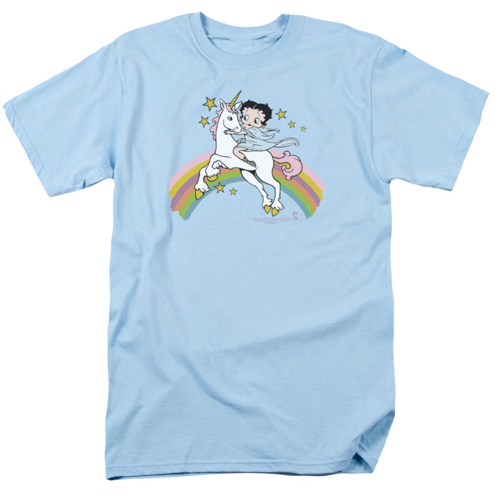 Betty Boop Unicorn & Rainbows Men's 18/1 Cotton Short-Sleeve T-Shirt