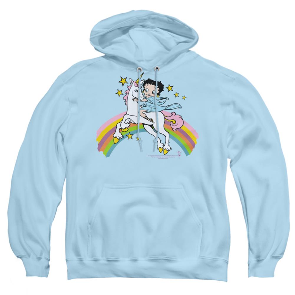 Betty Boop Unicorn & Rainbows Men's Pull-Over 75 25 Poly Hoodie